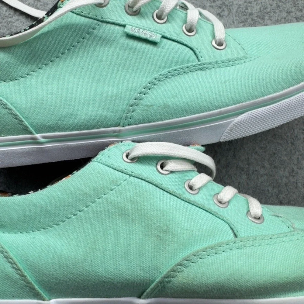 Vans Chauffeur SF Shoes 11 Mint Green Floral Canvas Boat Sneakers NWT Surf *READ